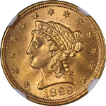 1899 Liberty Gold $2.50 NGC MS64 Great Eye Appeal Strong Strike
