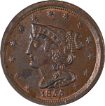 1855 Half Cent Choice BU C-1 R.1 Great Eye Appeal Strong Strike