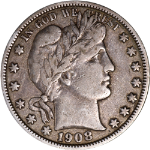 1908-D Barber Half Dollar