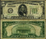 FR. 1956 Dm $5 1934 Federal Reserve Note Mule Cleveland D-* Block DGS Fine+