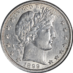 1899-S Barber Half Dollar AU/BU Details Great Eye Appeal Strong Strike