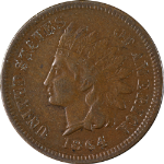 1864 'L' Indian Cent Choice XF Key Date Superb Eye Appeal Strong Strike