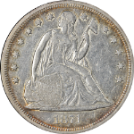 1871-P Seated Liberty Dollar Nice XF/AU Nice Eye Appeal Nice Strike