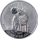 2011 Canada 1 Ounce Silver $5 Wolf Wildlife Series .9999 Fine BU - STOCK