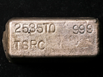 Vintage TSRC .999 Fine Pure Silver Poured Bar - 25.35 Ounces