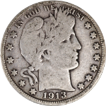 1913-P Barber Half Dollar