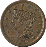 1853 Half Cent Nice BU+ C-1 R.1 Superb Eye Appeal Strong Strike