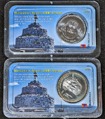 2002 Mongolia 1 Ounce Silver 1000 Togrog - 2 Coin Lot Littleton Package - BU