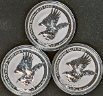 2015 Australia 1 Ounce Silver - Wedge-Tailed Eagle 3 Coin Lot - BU