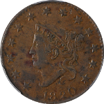 1820 Large Cent Large Date PCGS XF Details N.12 R.3 Strong Strike