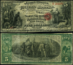 New York NY-New York $5 1865 National Bank Note Ch #972 Saint Nicholas NB VF