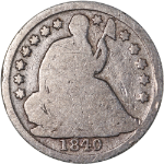 1840-O Seated Liberty Half Dime - No Drapery