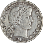 1914-S Barber Half Dollar Choice VF/XF Details Great Eye Appeal Strong Strike