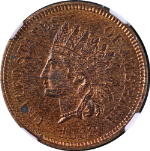 1868 Indian Cent NGC MS63 RB Nice Eye Appeal Nice Strike