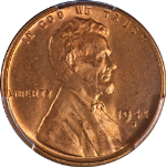 1944-S Lincoln Cent PCGS MS67 RD Full Red Gem Strong Strike