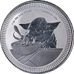 2022 Niue 1 Ounce Silver - Star Wars : Baby Yoda Grogu - .999 Fine STOCK