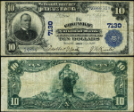 Greenville OH-Ohio $10 1902 PB National Bank Note Ch #7130 Greenville NB F/VF