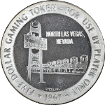 1967 Sterling Silver Five Dollar Slot Token - Silver Nugget Las Veg - 41gram +/-