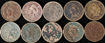 1862 Copper-Nickel Indian Cents - Dark/Ugly - 10pc Bulk Lot