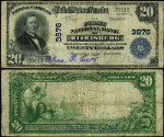 Miamisburg OH-Ohio $20 1902 PB National Bank Note Ch #3876 First NB VG/F