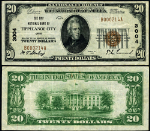 Tippecanoe City OH-Ohio $20 1929 T-1 National Bank Note Ch #3004 Tipp NB VF+