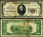 Springfield OH-Ohio $20 1929 T-2 National Bank Note Ch #14105 Lagonda NB VF