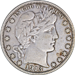 1913-S Barber Half Dollar Nice VF/XF Nice Eye Appeal Nice Strike