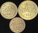 1933 Chicago World's Fair Souvenir Tokens - Days of Forty-Nine - 3pc Bulk Lot