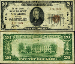 Ann Arbor MI-Michigan $20 1929 T-1 National Bank Note Ch #2714 FNB & TC VF