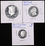 1992-S Silver Proof Dime, Quarter &amp; Half Dollar - 3pc Bulk Lot