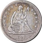 1843-O Seated Liberty Quarter Nice XF Details Key Date Nice Strike