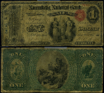 Salem MA-Massachusetts $1 1865 National Bank Note Ch #647 Naumkeag NB Fine