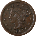 1850 Large Cent - Clipped Planchet