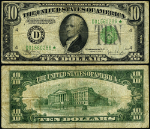 FR. 2008 D* $10 1934-C Federal Reserve Note Cleveland D-* Block Wide VF Star