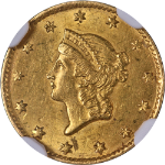 1849-P Type 1 Liberty Gold $1 No 'L' NGC MS61 Nice Eye Appeal Strong Strike