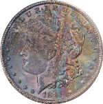 1885-CC GSA Morgan Silver Dollar NGC MS64 Rainbow Toning Strong Strike