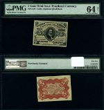 FR. 1236 5 c. 3rd Issue Fractional Note Red Back Choice PMG CU64 NET