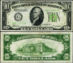 FR. 2006 Gm $10 1934-A Federal Reserve Note Mule Chicago G-A Block AU