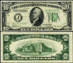 FR. 2007 J $10 1934-B Federal Reserve Note Kansas City J-A Block VF+