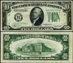 FR. 2007 B $10 1934-B Federal Reserve Note New York B-D Block AU