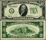 FR. 2007 A $10 1934-B Federal Reserve Note Boston A-B Block VF+