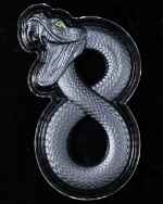 2023 Chad 2 Ounce Silver Figure Eight Black Mamba High Relief .999 Fine #64/888