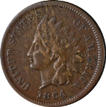 1864 &#39;L&#39; Indian Cent Nice VF Details Nice Eye Appeal Nice Strike