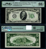 FR. 2006 D $10 1934-A Federal Reserve Note Cleveland D-A Block Gem PMG CU66 EPQ
