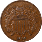 1869 Two (2) Cent Piece - Choice