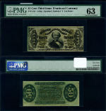 FR. 1333 50 c. 3rd Issue Fractional Note Number "1" on Front Choice PMG CU63