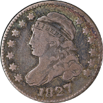 1827 Bust Dime Pointed Top '1' in 10c Choice F Great Eye Appeal