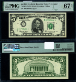 FR. 1967 D $5 1963 Federal Reserve Note Cleveland D-A Block Superb PMG CU67 EPQ