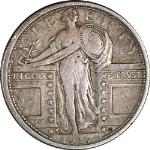 1917-S Type 1 Standing Liberty Quarter Nice VF Details Decent Eye Appeal