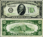 FR. 2005 D $10 1934 Federal Reserve Note Non-Mule Cleveland D-A Block DGS AU